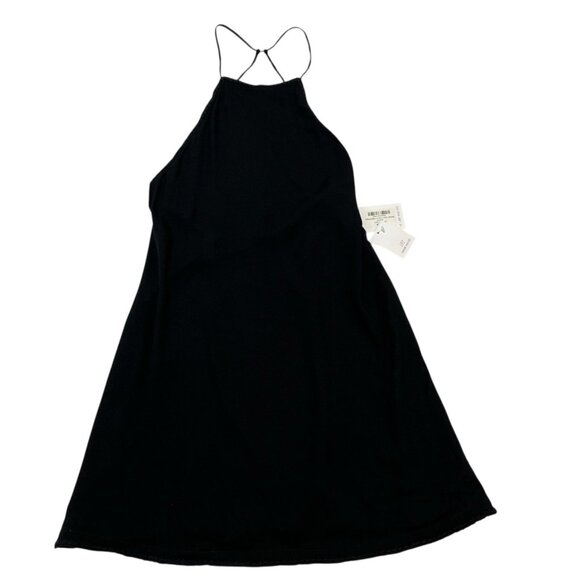 Maurie And Eve Dress US 2 Black Grounded Earth Mini Open Back Crochet Trim Beach - Picture 1 of 12